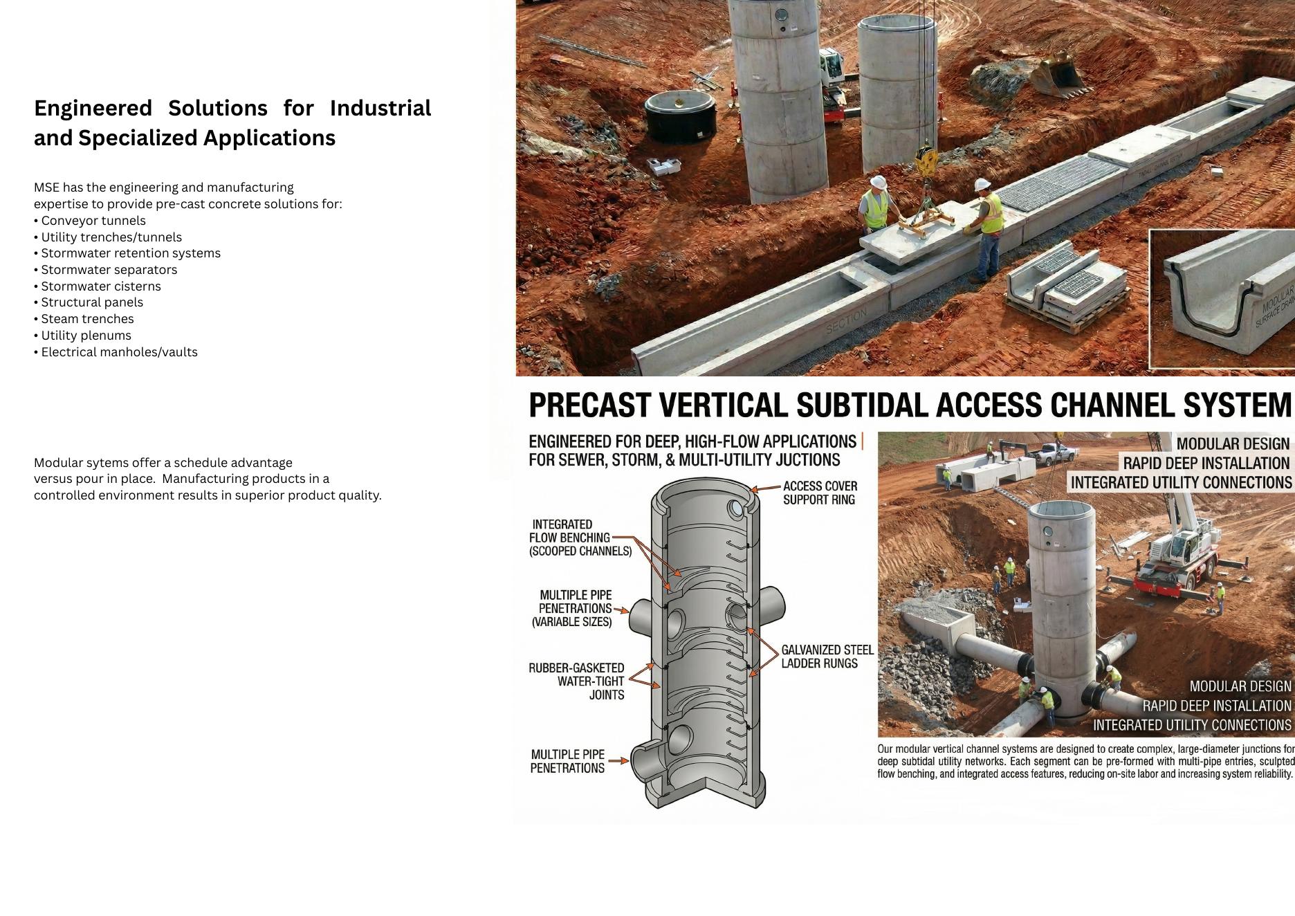 Specialized precast applications
